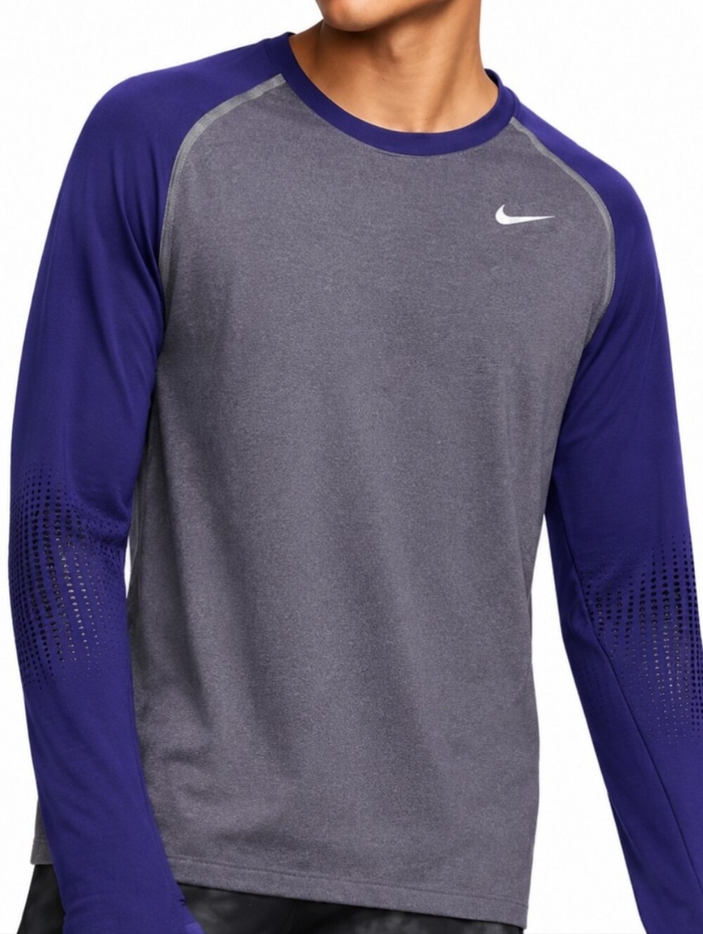 Nike Purple and Gray Long Sleeve Top